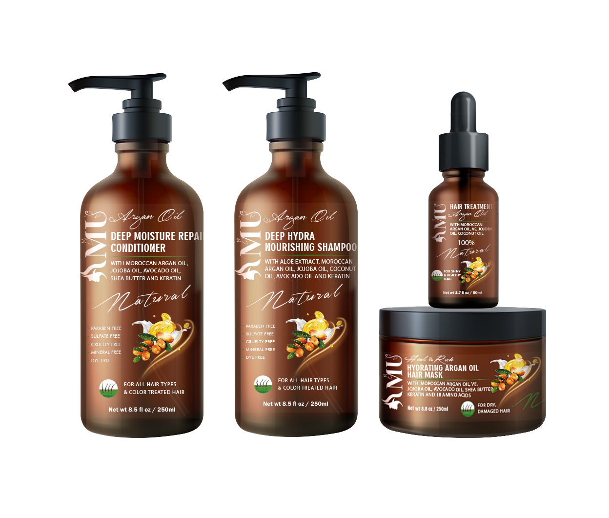 Moroccan argan oil deep moisturizing hair set