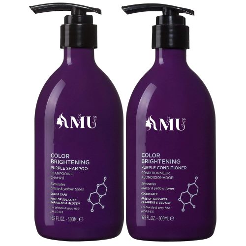 OEM Hair Care Products Hydrating Purple Hair Shampoo For Blonde Biotin Vitamin B7 Purple Shampoo And Conditioner Set